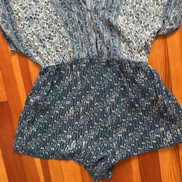 Free People Blue Patterned Romper - Picture 3 of 4